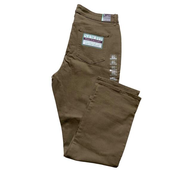 Gloria Vanderbilt Khaki Pants Women 14 Mid Rise Rail Straight Leg Stretch Casual - Picture 6 of 14